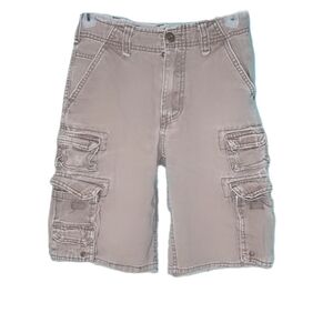 IRON Brand Boys Distressed Cargo Shorts Tan Size 8